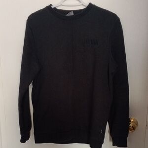 Puma Black Crewneck Sweatshirt with Tonal Logo